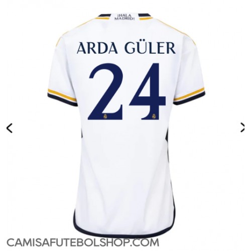 Camisa de time de futebol Real Madrid Arda Guler #24 Replicas 1º Equipamento Feminina 2023-24 Manga Curta